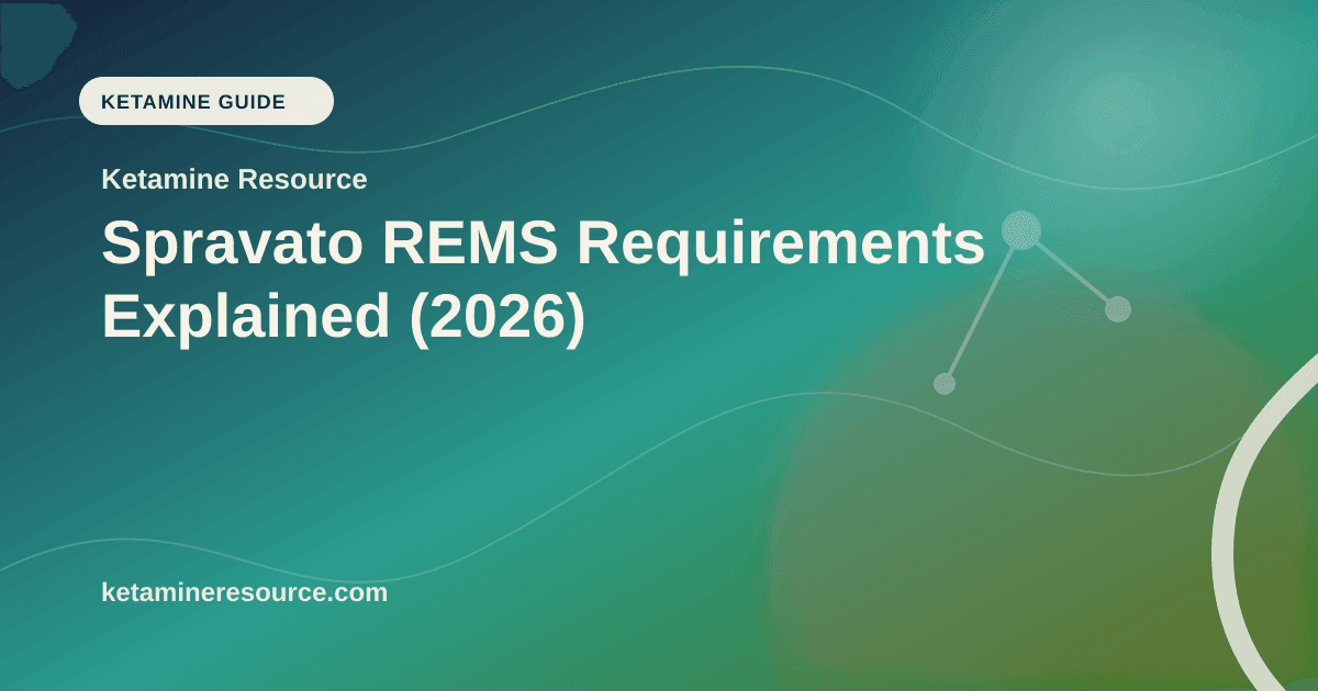 Spravato REMS Requirements Explained (2026) article visual for Ketamine Resource